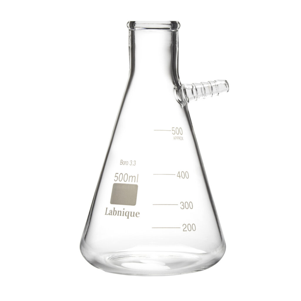 clear glass beaker on white background