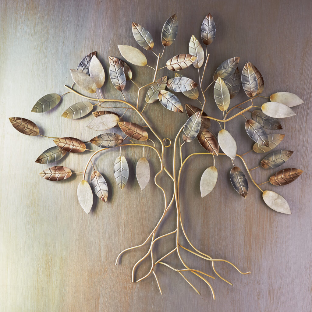 Eangee fair trade metal wall decor of tree of life in silver tones