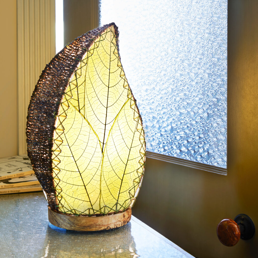 Eangee fair trade handcrafted green table lamp