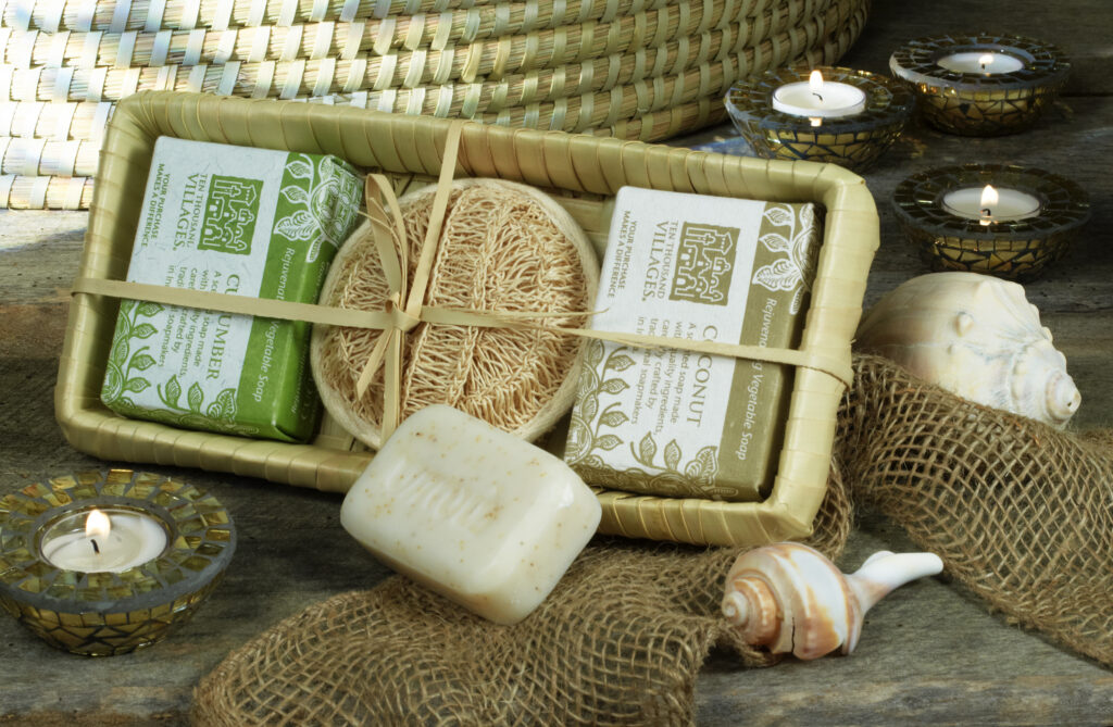 Fair trade soaps in gift basket
