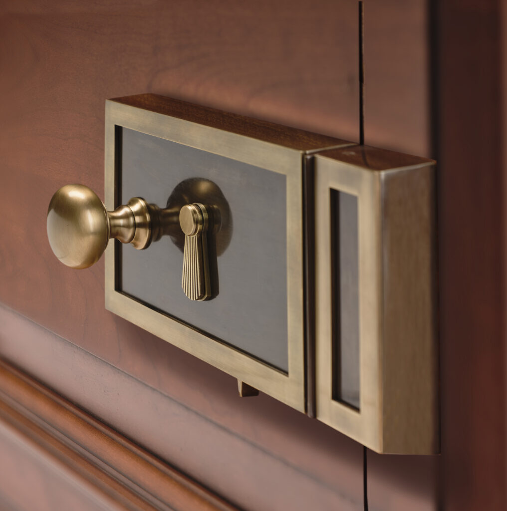 Michael Coldren, Co. elegant lock set on mahogany door