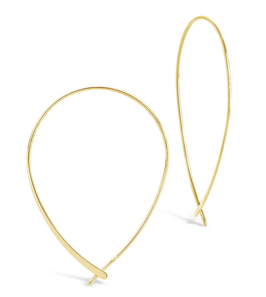 gold threader earrings on a white background